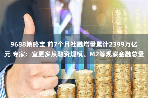 9688策略宝 前7个月社融增量累计2399万亿元 专家:宜更多从融资规模、M2等观察金融总量