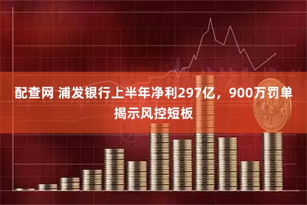 配查网 浦发银行上半年净利297亿，900万罚单揭示风控短板