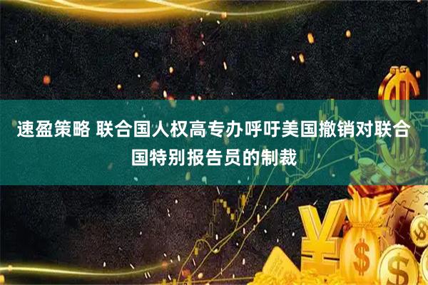 速盈策略 联合国人权高专办呼吁美国撤销对联合国特别报告员的制裁