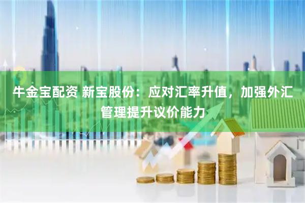 牛金宝配资 新宝股份:应对汇率升值,加强外汇管理提升议价能力